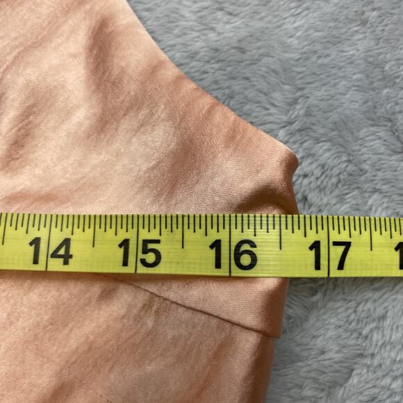 Princess Polly Fiery Feelings Satin Mini Dress Womens 8 Peach Drape Neck Slip‎ - Picture 8 of 11